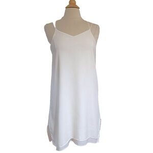 Halston Heritage Sleeveless Silk Blend Slip Dress White Cocktail/Party Small